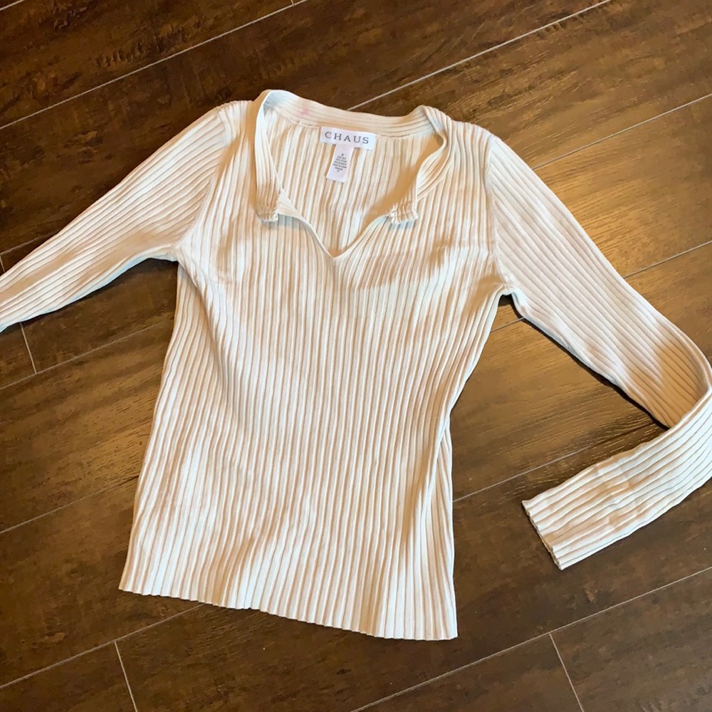 Chaus Long Sleeve Ribbed Shirt